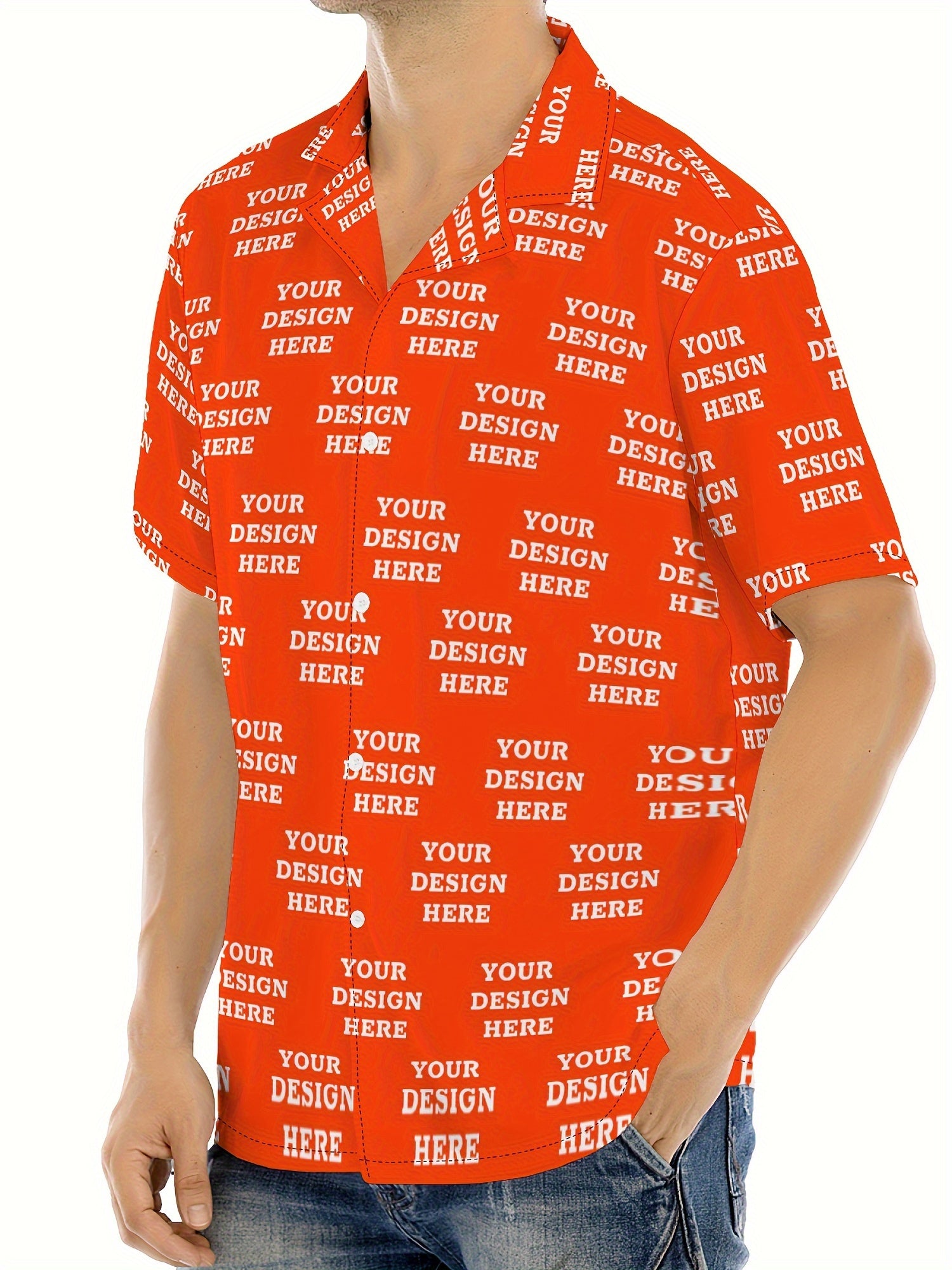 Vacation Ready] Men's Customizable Summer Shirt with Ocean Animal Print – Casual Short Sleeve, Polyester Blend, Button-Up with Chest Pocket, Shirts for Summer