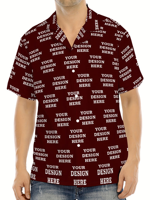 Vacation Ready] Men's Customizable Summer Shirt with Ocean Animal Print – Casual Short Sleeve, Polyester Blend, Button-Up with Chest Pocket, Shirts for Summer
