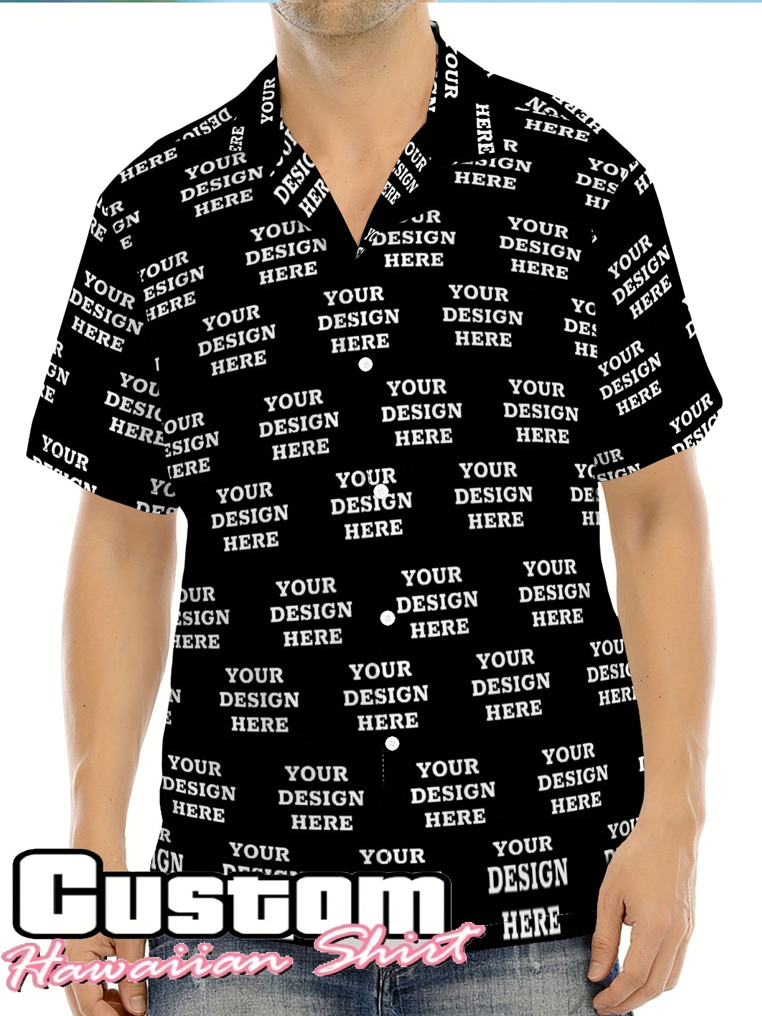Vacation Ready] Men's Customizable Summer Shirt with Ocean Animal Print – Casual Short Sleeve, Polyester Blend, Button-Up with Chest Pocket, Shirts for Summer