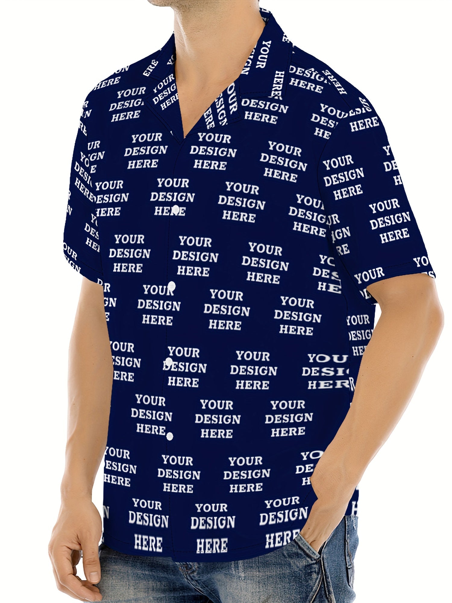 Vacation Ready] Men's Customizable Summer Shirt with Ocean Animal Print – Casual Short Sleeve, Polyester Blend, Button-Up with Chest Pocket, Shirts for Summer