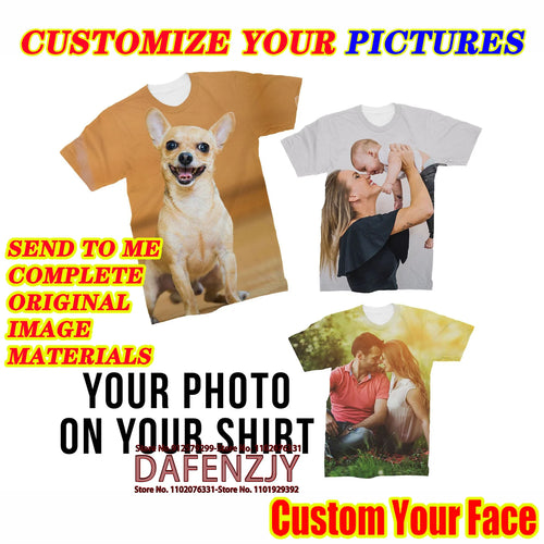 Men's Summer Custom Your Photo/name T Shirt 3D Printed Short Sleeve Harajuku Street Hip Hop T Shirt
