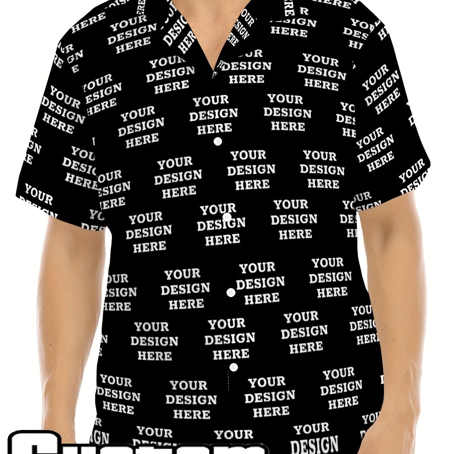 Vacation Ready] Men's Customizable Summer Shirt with Ocean Animal Print – Casual Short Sleeve, Polyester Blend, Button-Up with Chest Pocket, Shirts for Summer
