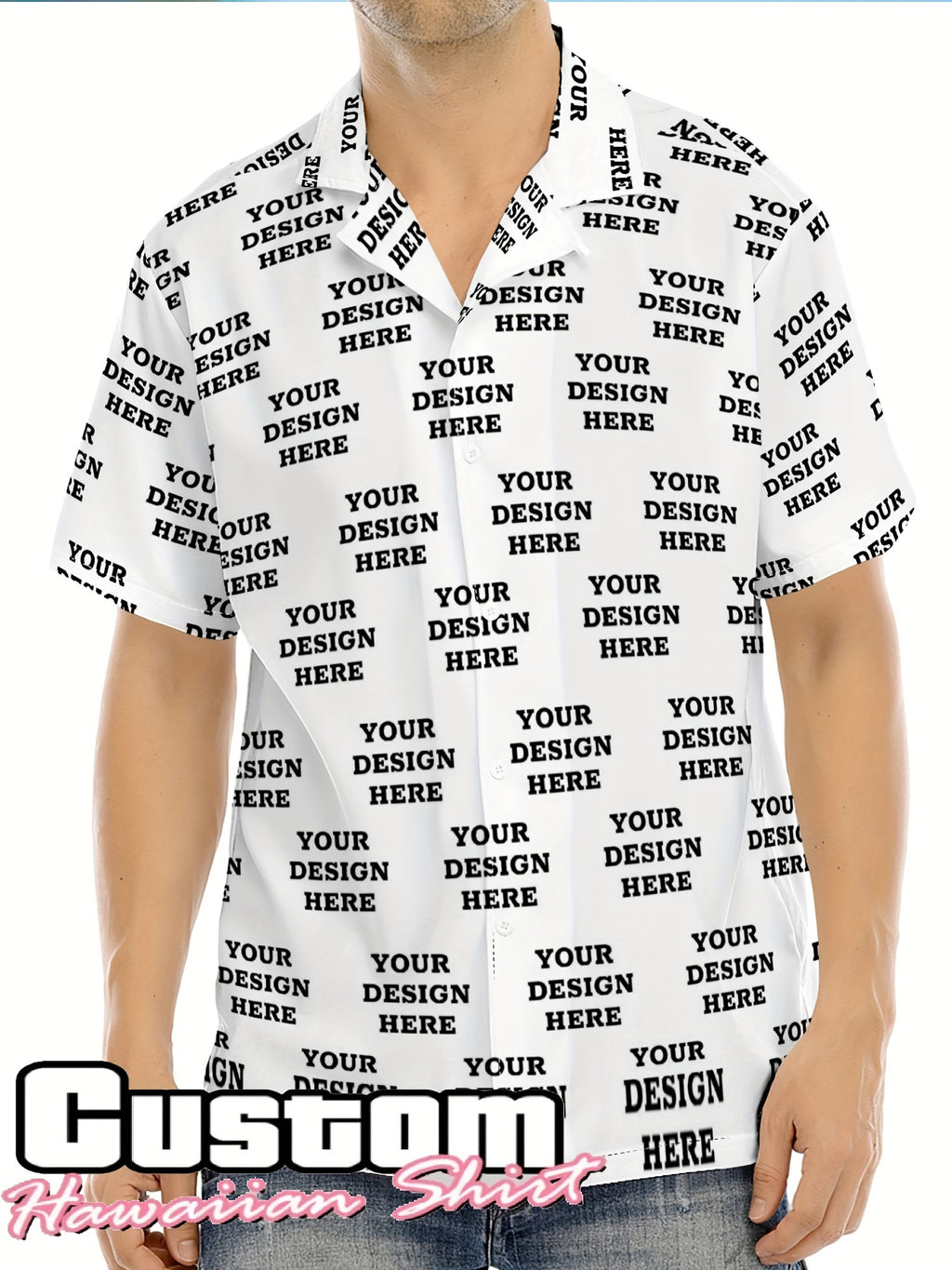 Vacation Ready] Men's Customizable Summer Shirt with Ocean Animal Print – Casual Short Sleeve, Polyester Blend, Button-Up with Chest Pocket, Shirts for Summer