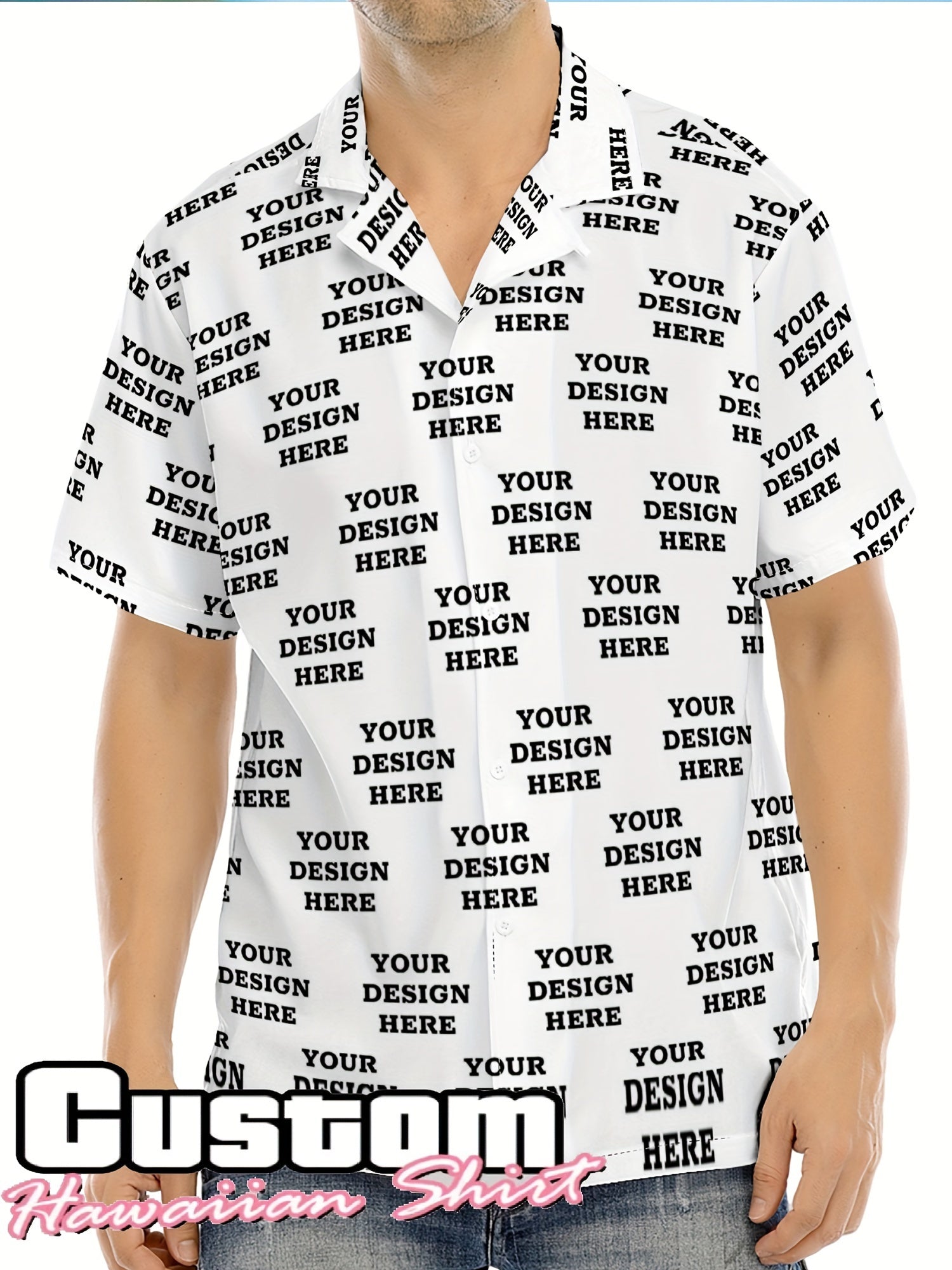 Vacation Ready] Men's Customizable Summer Shirt with Ocean Animal Print – Casual Short Sleeve, Polyester Blend, Button-Up with Chest Pocket, Shirts for Summer